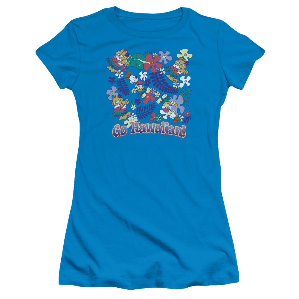 Garfield Go Hawaiian Licensed Women's T-Shirt Juniors SM-XL