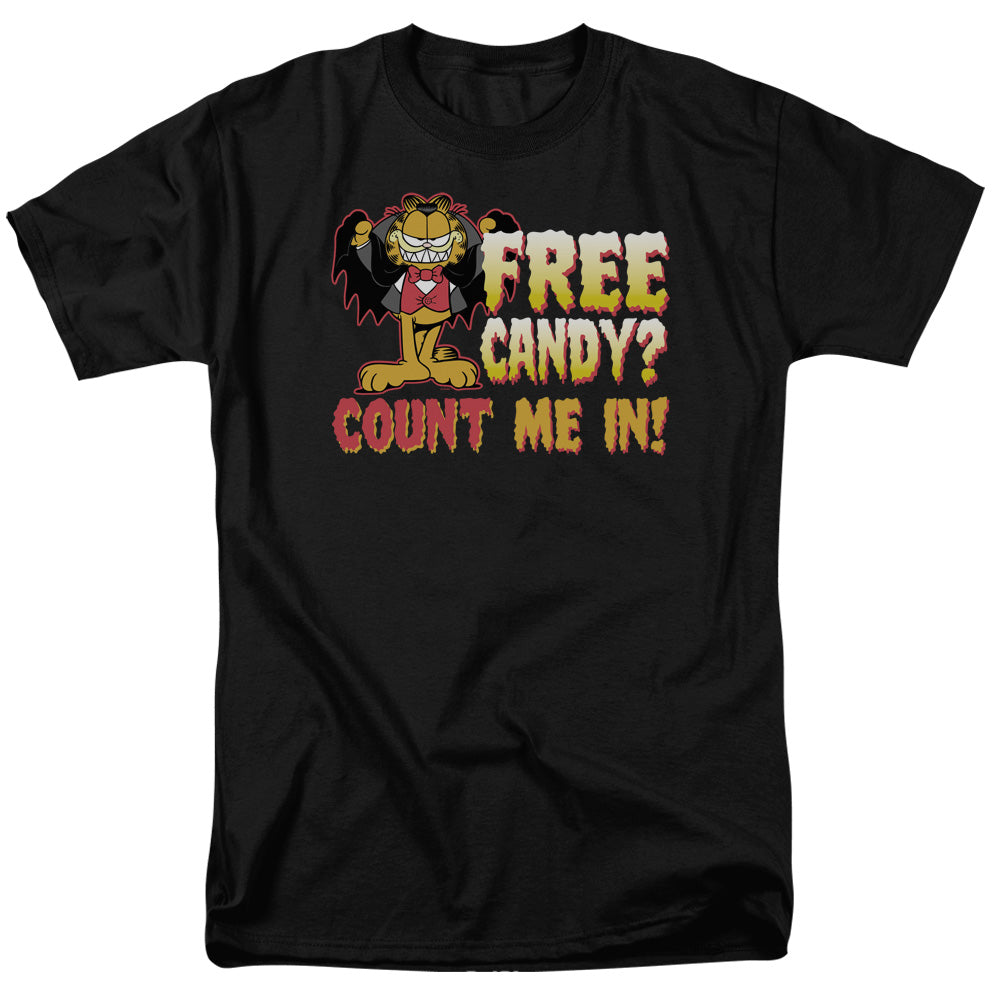 AN OFFCIALLY LICENSED GARFIELD COUNT ME IN MEN'S REGULAR FIT T-SHIRT BLACK
