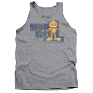 AN OFFCIALLY LICENSED GARFIELD DAD IS NUMBER ONE ADULT UNISEX TANK TOP ATHLETIC HEATHER