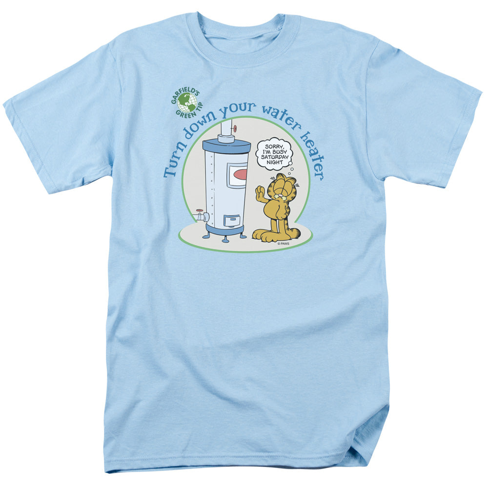 AN OFFCIALLY LICENSED GARFIELD PLANT A TREE MEN'S REGULAR FIT T-SHIRT LIGHT BLUE