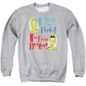 AN OFFCIALLY LICENSED GARFIELD EVEN BETTER ADULT UNISEX CREWNECK SWEATSHIRT ATHLETIC HEATHER