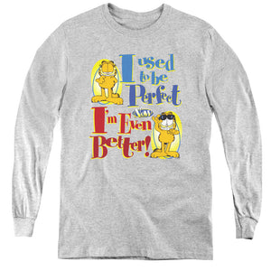 AN OFFCIALLY LICENSED GARFIELD EVEN BETTER YOUTH LONG SLEEVE T-SHIRT ATHLETIC HEATHER