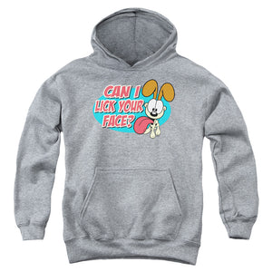 AN OFFCIALLY LICENSED GARFIELD QUESTION YOUTH HOODIE ATHLETIC HEATHER