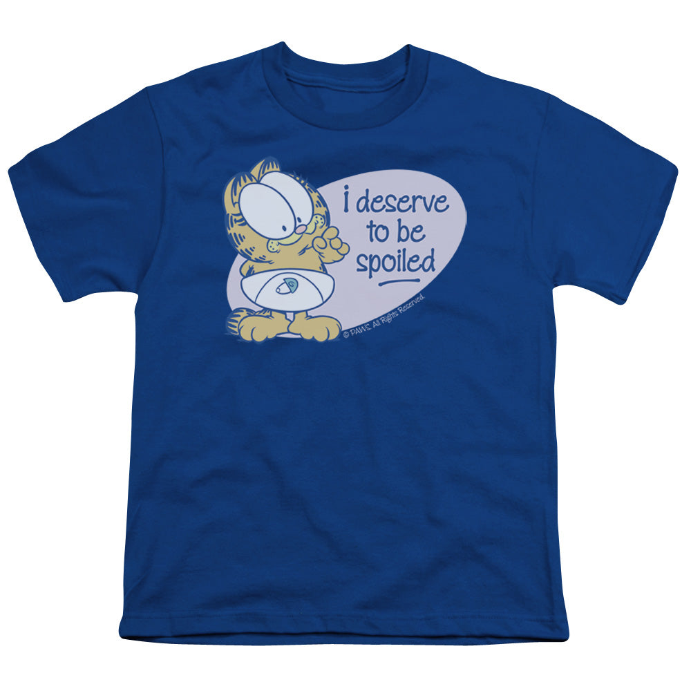 Garfield Deserve To Be Spoiled Licensed Kid's T-Shirt (Ages 4-7) XS