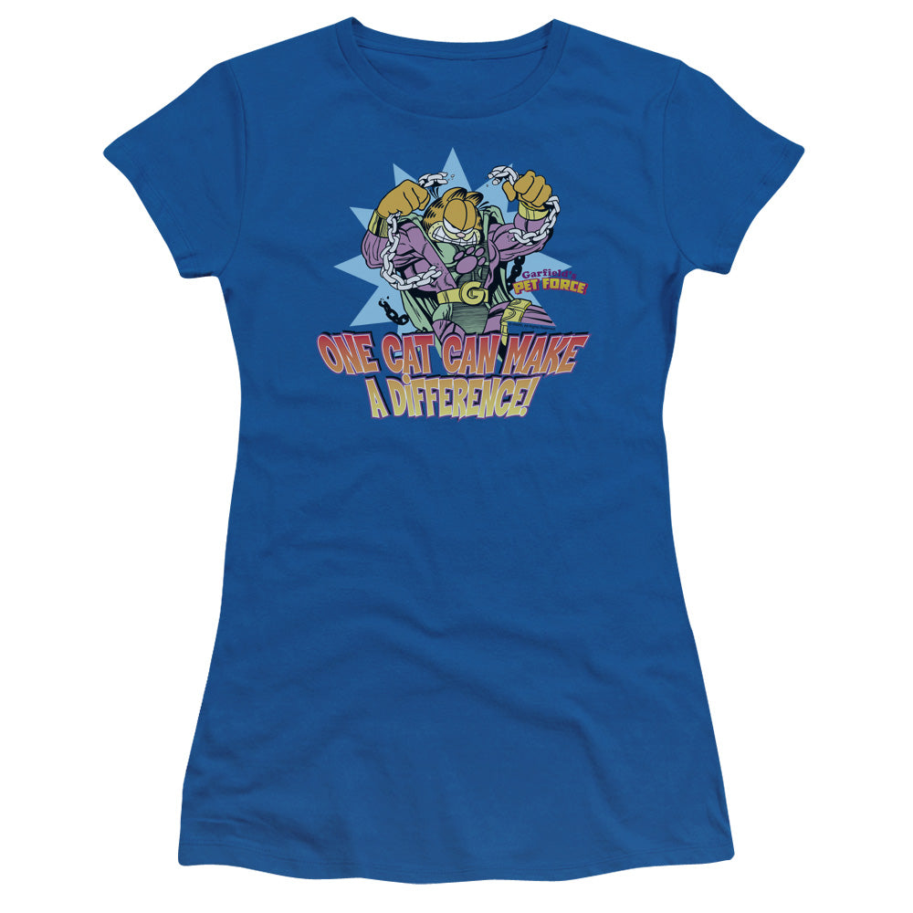 Garfield Make A Difference Licensed Women's T-Shirt Juniors MD