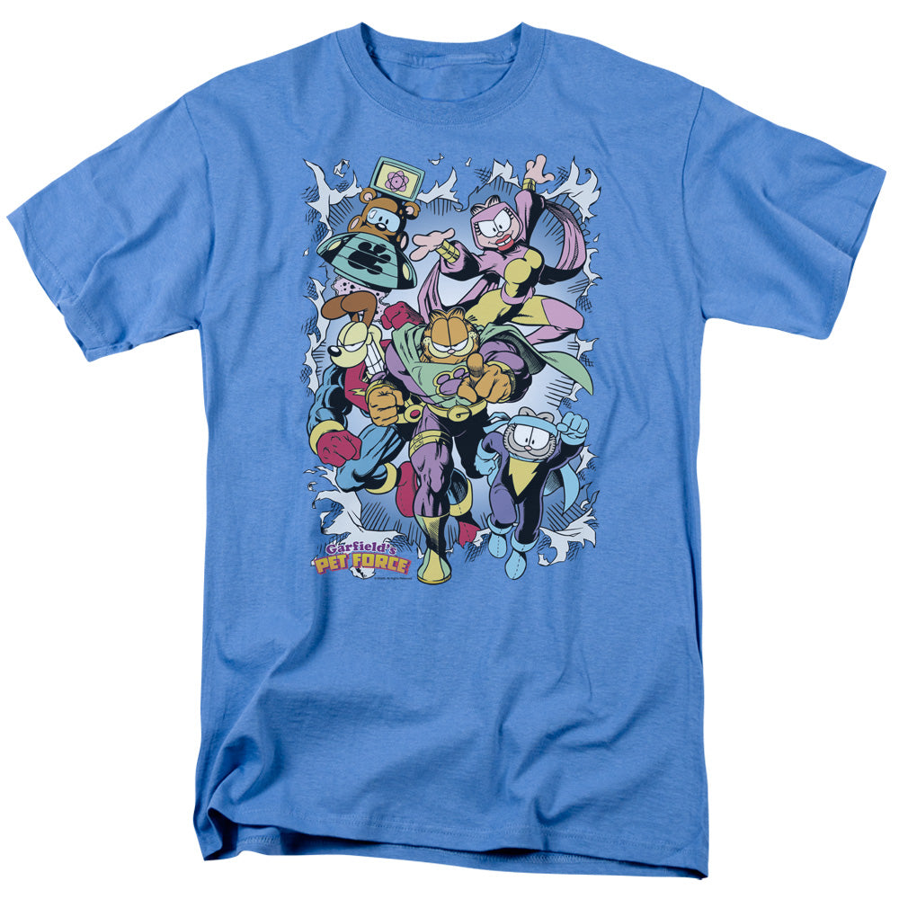 AN OFFCIALLY LICENSED GARFIELD RIPPED MEN'S REGULAR FIT T-SHIRT CAROLINA BLUE