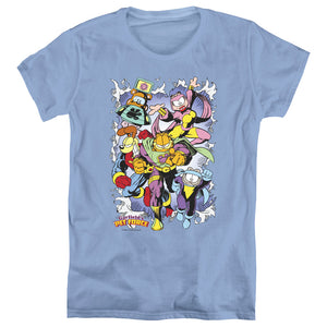 AN OFFCIALLY LICENSED GARFIELD RIPPED WOMEN'S REGULAR FIT T-SHIRT CAROLINA BLUE