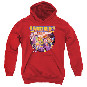 AN OFFCIALLY LICENSED GARFIELD PET FORCE FOUR YOUTH HOODIE RED