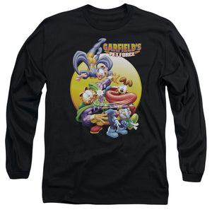AN OFFCIALLY LICENSED GARFIELD TONGUE OF DOOM MEN'S LONG SLEEVE T-SHIRT BLACK