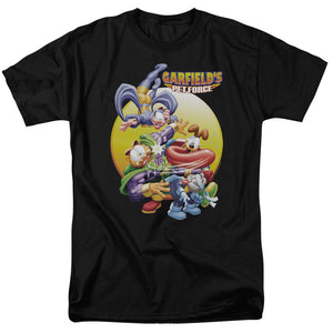 AN OFFCIALLY LICENSED GARFIELD TONGUE OF DOOM MEN'S REGULAR FIT T-SHIRT BLACK