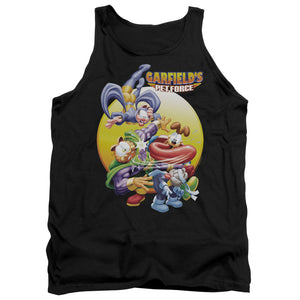 AN OFFCIALLY LICENSED GARFIELD TONGUE OF DOOM ADULT UNISEX TANK TOP BLACK