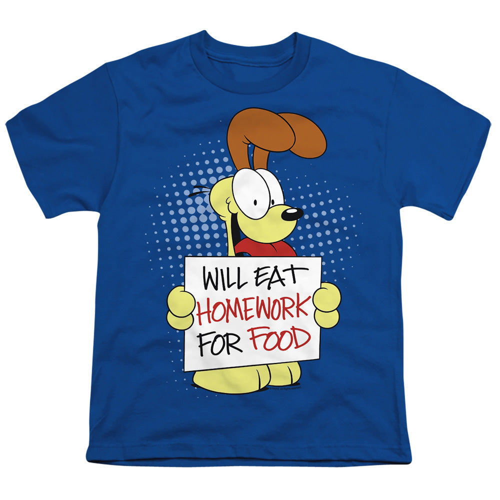 Garfield Will Eat Homework Licensed Kid's T-Shirt (Ages 4-7) SM-XL