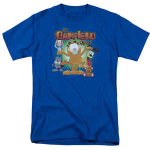 AN OFFCIALLY LICENSED GARFIELD THE GARFIELD SHOW MEN'S REGULAR FIT T-SHIRT ROYAL