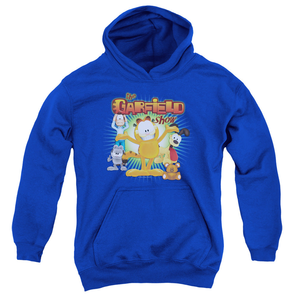 AN OFFCIALLY LICENSED GARFIELD THE GARFIELD SHOW YOUTH HOODIE ROYAL