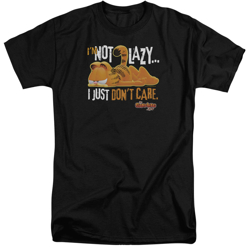 AN OFFCIALLY LICENSED GARFIELD NOT LAZY MEN'S TALL FIT T-SHIRT BLACK