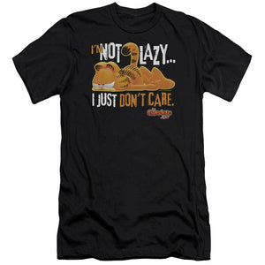 AN OFFCIALLY LICENSED GARFIELD NOT LAZY MEN'S PREMIUM SLIM FIT T-SHIRT BLACK