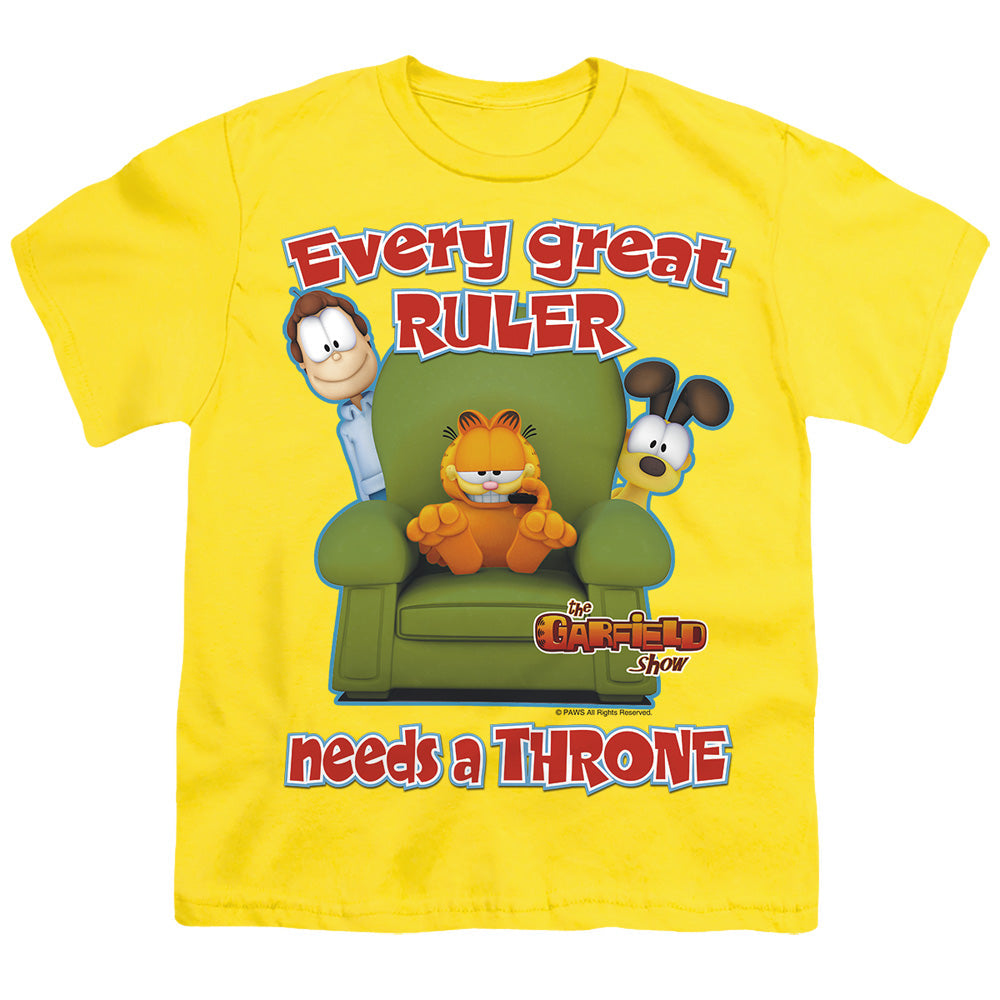 Garfield Throne Licensed Kid's T-Shirt (Ages 4-7) SM-XL