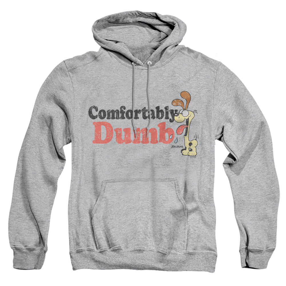 AN OFFCIALLY LICENSED GARFIELD COMFORTABLY DUMB ADULT UNISEX PULLOVER HOODIE ATHLETIC HEATHER