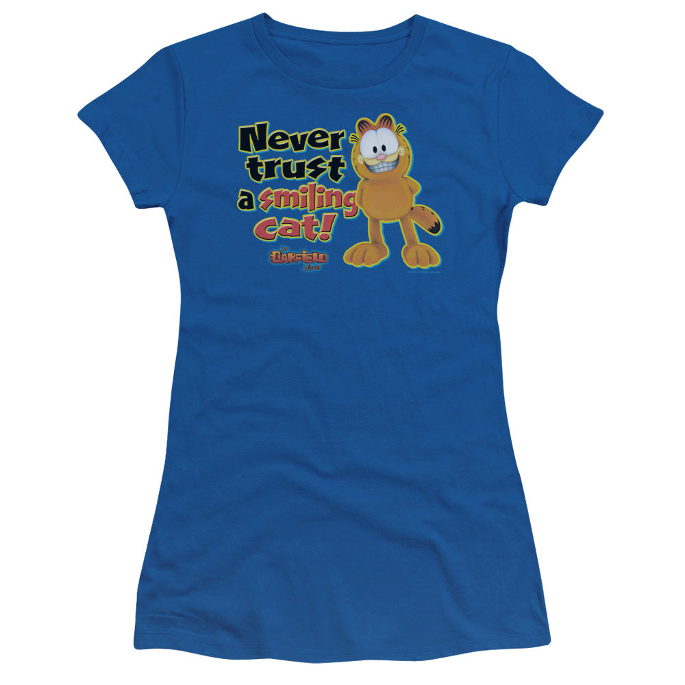 Garfield Smiling Licensed Women's T-Shirt Juniors LG