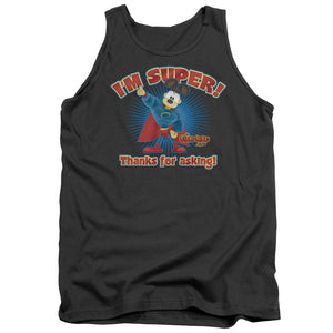 AN OFFCIALLY LICENSED GARFIELD SUPER ADULT UNISEX TANK TOP CHARCOAL