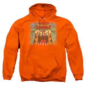 AN OFFCIALLY LICENSED GARFIELD FROM THE DEPTHS ADULT UNISEX PULLOVER HOODIE ORANGE