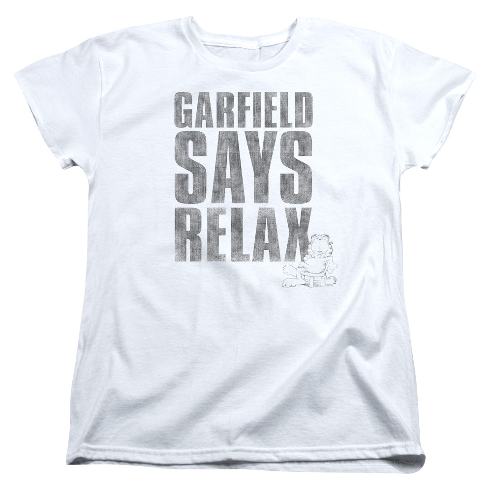 AN OFFCIALLY LICENSED GARFIELD RELAX WOMEN'S REGULAR FIT T-SHIRT WHITE