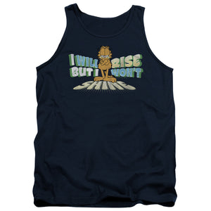 AN OFFCIALLY LICENSED GARFIELD RISE NOT SHINE ADULT UNISEX TANK TOP NAVY