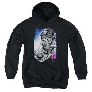 AN OFFCIALLY LICENSED GARFIELD DJ LAZY YOUTH HOODIE BLACK