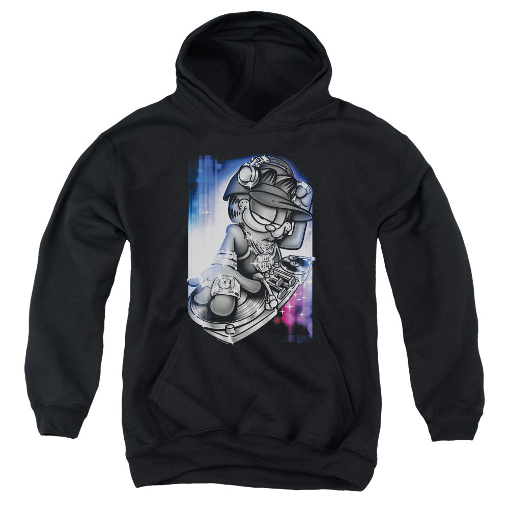 AN OFFCIALLY LICENSED GARFIELD DJ LAZY YOUTH HOODIE BLACK