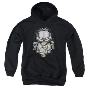 AN OFFCIALLY LICENSED GARFIELD LASAGNA FOR LIFE YOUTH HOODIE BLACK