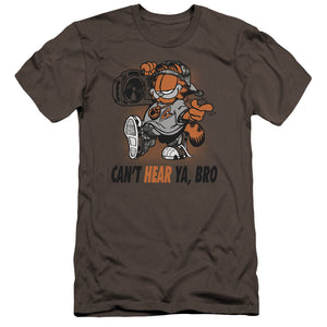 AN OFFCIALLY LICENSED GARFIELD OH SNAP MEN'S PREMIUM SLIM FIT T-SHIRT CHARCOAL