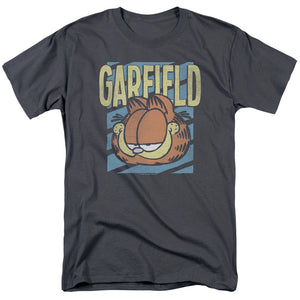 AN OFFCIALLY LICENSED GARFIELD RAD GARFIELD MEN'S REGULAR FIT T-SHIRT CHARCOAL