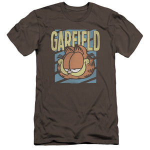 AN OFFCIALLY LICENSED GARFIELD RAD GARFIELD MEN'S PREMIUM SLIM FIT T-SHIRT CHARCOAL