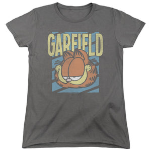 AN OFFCIALLY LICENSED GARFIELD RAD GARFIELD WOMEN'S REGULAR FIT T-SHIRT CHARCOAL