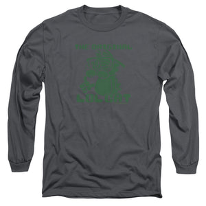 AN OFFCIALLY LICENSED GARFIELD OG LOL MEN'S LONG SLEEVE T-SHIRT CHARCOAL
