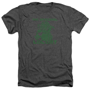AN OFFCIALLY LICENSED GARFIELD OG LOL MEN'S HEATHER T-SHIRT CHARCOAL