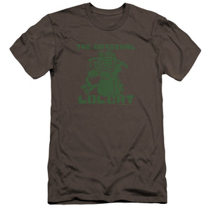 AN OFFCIALLY LICENSED GARFIELD OG LOL MEN'S PREMIUM SLIM FIT T-SHIRT CHARCOAL