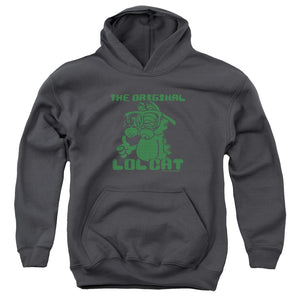 AN OFFCIALLY LICENSED GARFIELD OG LOL YOUTH HOODIE CHARCOAL