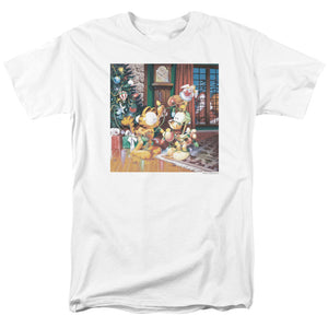 AN OFFCIALLY LICENSED GARFIELD ODIE TREE MEN'S REGULAR FIT T-SHIRT WHITE