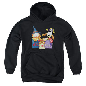 AN OFFCIALLY LICENSED GARFIELD GRAB BAGS YOUTH HOODIE BLACK