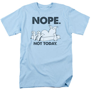 AN OFFCIALLY LICENSED GARFIELD NOPE MEN'S REGULAR FIT T-SHIRT LIGHT BLUE