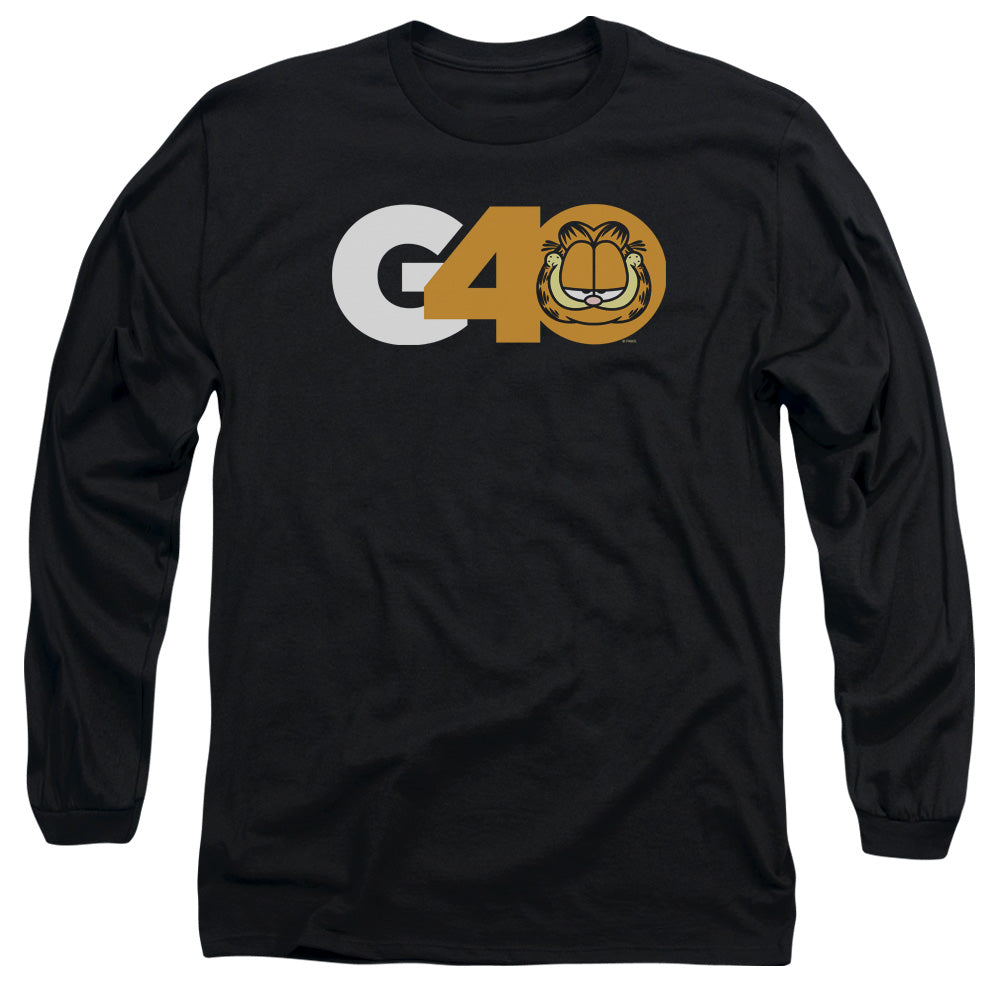 AN OFFCIALLY LICENSED GARFIELD G40 MEN'S LONG SLEEVE T-SHIRT BLACK