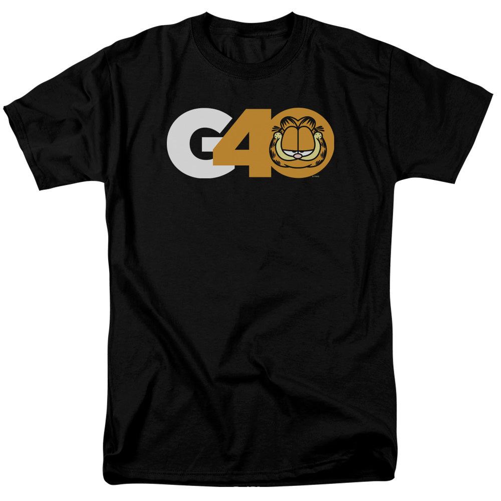 AN OFFCIALLY LICENSED GARFIELD G40 MEN'S REGULAR FIT T-SHIRT BLACK
