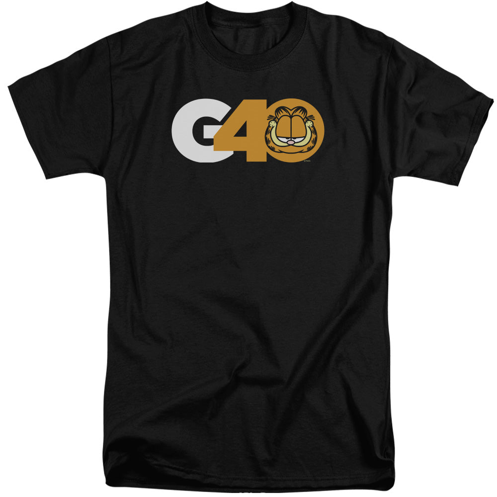 AN OFFCIALLY LICENSED GARFIELD G40 MEN'S TALL FIT T-SHIRT BLACK