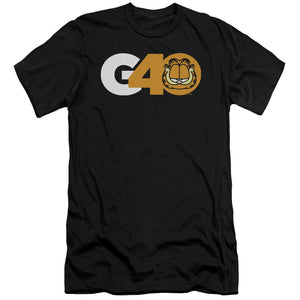 AN OFFCIALLY LICENSED GARFIELD G40 MEN'S PREMIUM SLIM FIT T-SHIRT BLACK