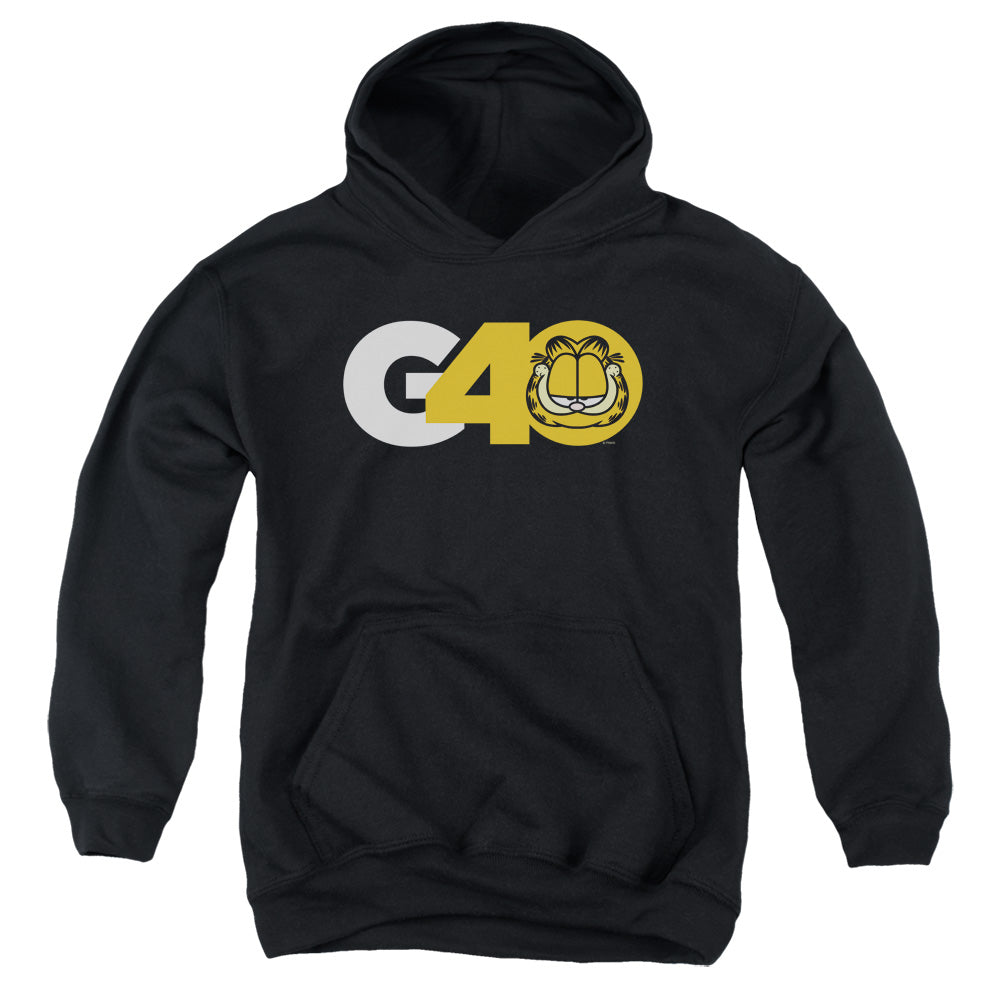 AN OFFCIALLY LICENSED GARFIELD G40 YOUTH HOODIE BLACK