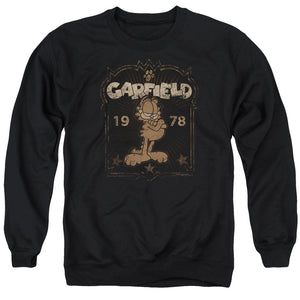 AN OFFCIALLY LICENSED GARFIELD EST 1978 ADULT UNISEX CREWNECK SWEATSHIRT BLACK