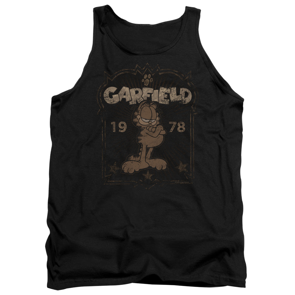 AN OFFCIALLY LICENSED GARFIELD EST 1978 ADULT UNISEX TANK TOP BLACK