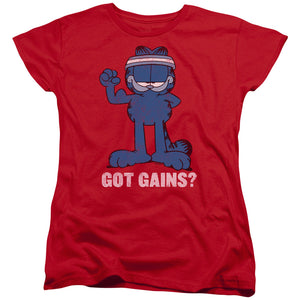 AN OFFCIALLY LICENSED GARFIELD GOT GAINS WOMEN'S REGULAR FIT T-SHIRT RED