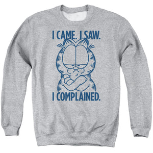 AN OFFCIALLY LICENSED GARFIELD I COMPLAINED ADULT UNISEX CREWNECK SWEATSHIRT ATHLETIC HEATHER